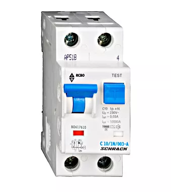 ÁRAMVÉD. KISMEGSZ. 10A 30mA 1+N C-j.