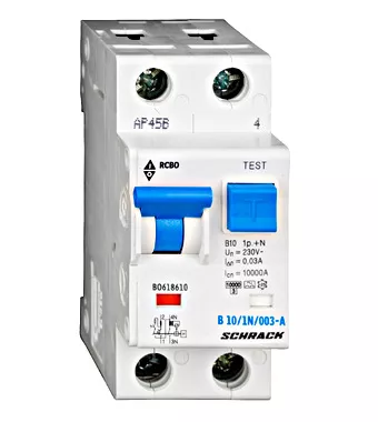 ÁRAMVÉD. KISMEGSZ. 10A 30mA 1+N B-j.