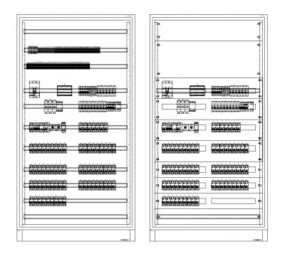 SCHRACK SZERELT ELOSZTÓ KFE GE-5 EGYEDI, RAJZ SZERINT