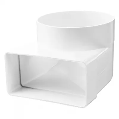 Ventilátor cső átalakító 90° 60x204mm/d150 hosszú csonk