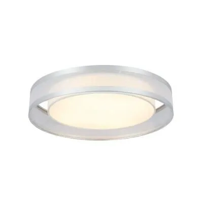 Szürke plasztik és cérna búra, D:400, h:105, tartozéka: 1xLED 24W 230V, 1920lm, 3000K