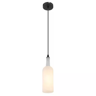 Függeszték fém fekete váz, akril opál búrával. O:100, H:1070, EXKL. 1X