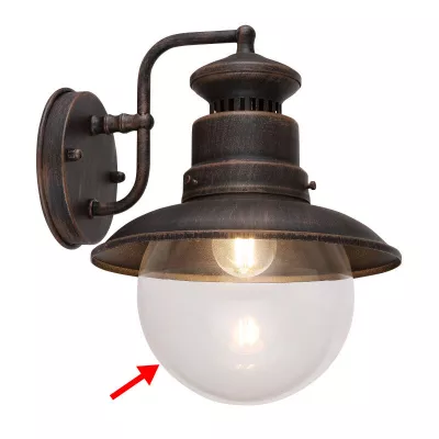 BURA GLOBO 3272R KÜLTÉRI LP.-HOZ Átlátszó üvegbúra a 3272R, 3272S,