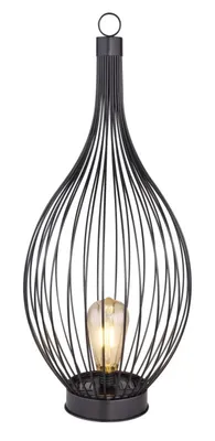 Szolár függeszték fém fekete belül @ borostyán filament izzóval IP44