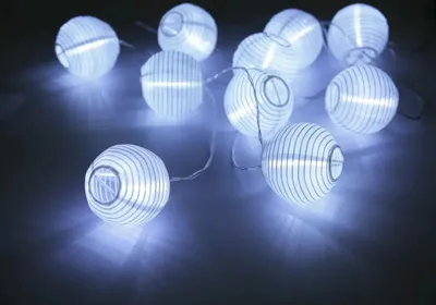 Szolár lampion fehér füzér 3m 10×0,*