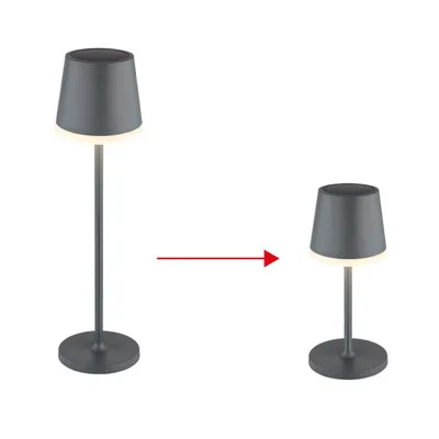 Szolár lámpa fém antracit, műanyag fekete, antracit,