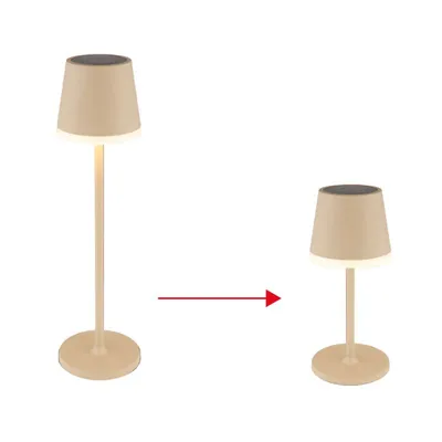 Szolár lámpa fém homok színű, műanyag fekete, homok