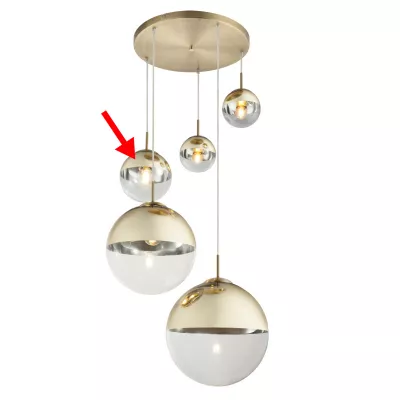 BURA VARUS Függ.-HEZ arany/üveg D:200 Üvegbúra 15855-5, o20cm
