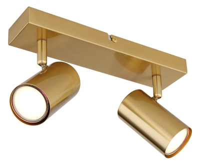 SPOTLÁMPA FÉM CSISZOLT ARANY SZÍNŰ, HXSZXM: 260X60X120MM, 2X GU10 35W