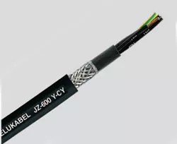 JZ-600-Y-CY 12x 2,5 FEKETE 0,6/1 kV, ÁRNYÉKOLT, RUGALMAS