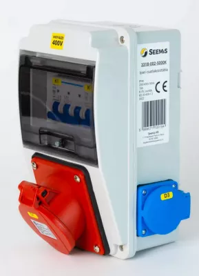 Ipari kombi elosztó 1x16A5P+2x230V+VÉD. IP44 6 modul