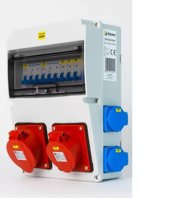 Ipari kombi elosztó 16A5P+32A5P+4x230V+VÉD IP44, 11 modul, kismegszakítókkal