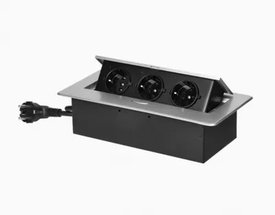 ASZTALI ELOSZTÓ 3-as EZÜST 3680W Asztalba süllyeszthető