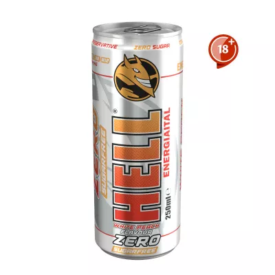 HELL ZERO FEHÉR BARACK 250ml 18+ @ KOFFEINTARTALMÚ, SZÉNSAVAS ITAL