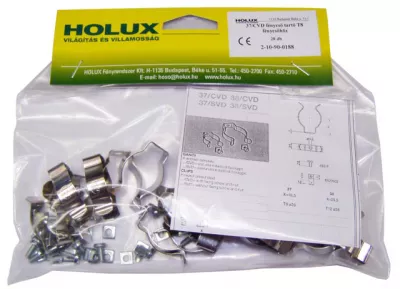 Fénycsőtartó 37/CVD fém, csavarozható T8-as fénycsőhöz 20db/csomag