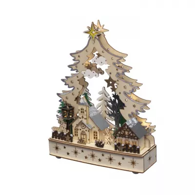 XMAS LED-ES FA ASZTALI DÍSZ, FALU @ 12DB MELEGFEHÉR LED