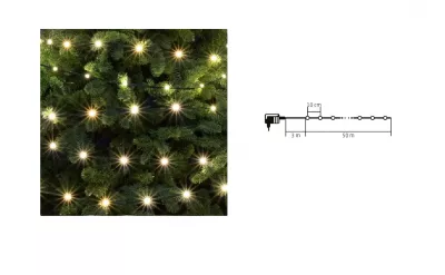 XMAS DOT LED-ES FÉNYFÜZÉR 50M@ 500DB MELEGFEHÉR LED,