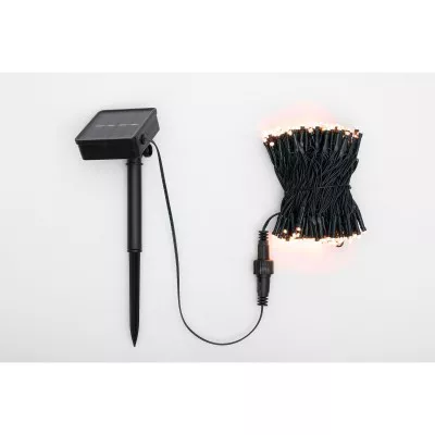 FÉNYFÜZÉR NAPELEMES ZÖLD VEZETÉK 200DB MELEGFEHÉR LED