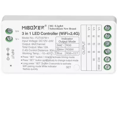 LED vezérlő 12-24V 12A 3in1