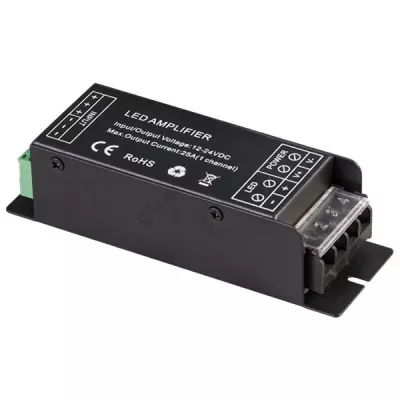 LED JELERŐSÍTŐ 25A 12-24V 300W EGYSZÍNŰ LED SZALAGHOZ