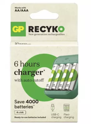 AKKUTÖLTŐ + 4xAA 2100mah GP@ GP töltő ReCyko B423+4xAA 2100mAh