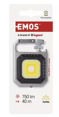 LED ZSEBLÁMPA  MINI +KULCSTARTÓ Újratölthető mini 750lm