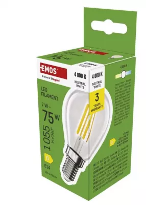 LED izzó filament Mini Globe E14 7W 4000K 1055lm