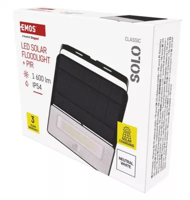 LED szolár fényvető 1600lm IP54 4000K hordozható