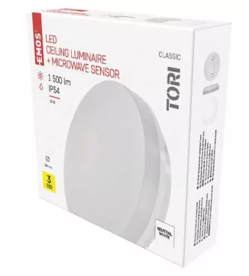 TORI LED lámpatest 15W 4000K fehér mozgásérzékelővel@