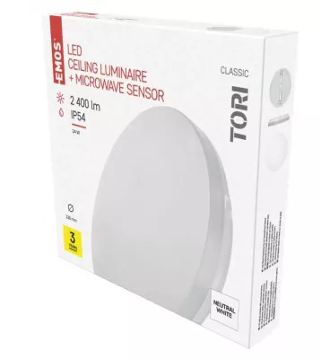 TORI LED lámpatest 24W 4000K fehér mozgásérzékelővel@