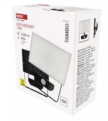 LED FÉNYV. MOZG.LAPOS 30W 4000K TAMBO mozgásérzékelővel