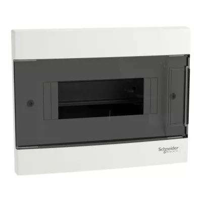 Lakáselosztó süllyesztett 1x8M+átlátszó ajtó+sin