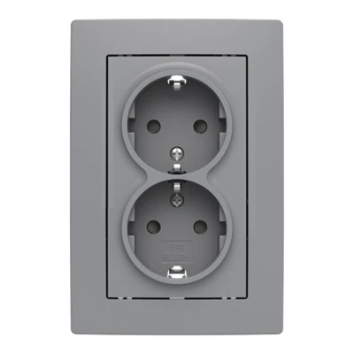 ZONI Dupla dugalj földelt szürke