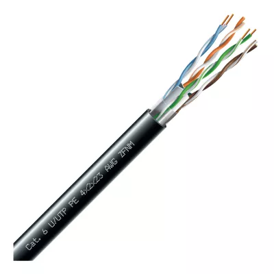 U/UTP Cat6 PE (kültéri) kábel Árnyékolatlan, 4x2xAWG23 (0,54mm)