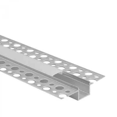 LED PROFILSÍN GIPSZKAR. ALU OPÁL 2M@ 2M/db OPÁL FEDÉLLEL+VÉGZÁRÓ
