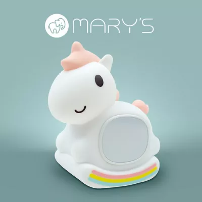 ÉJSZAKAI FÉNY UNIKORNI+ÓRA 1,5W @