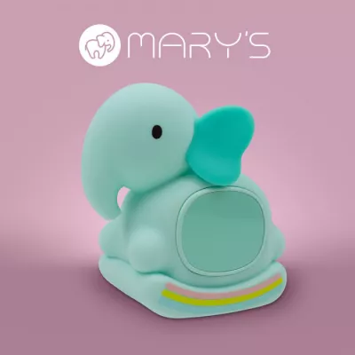 ÉJSZAKAI FÉNY ELEFÁNT+ÓRA 1,5W @