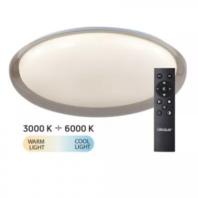 LED Mennyezeti lámpa távirányítóval@ Ultralux CCT+DIM, 72W, 3000-6000K,