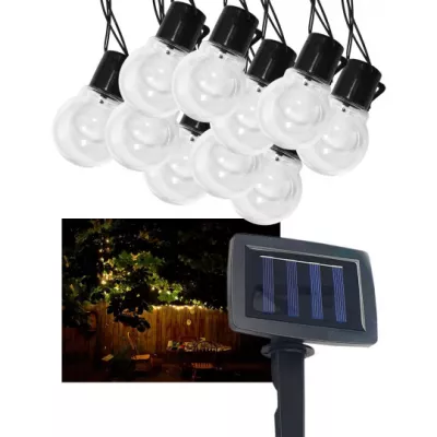 LED SOLAR FÜZÉR  10LED FEH.  IP44 @