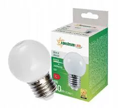 LED GÖMB E27 1W COLOR FEH. 230V