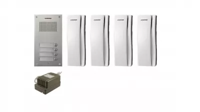 KAPUTELEFON SZETT 4 LAKÁSOS COMMAX DR-4UM + 4DB DP-SS+RF-1A