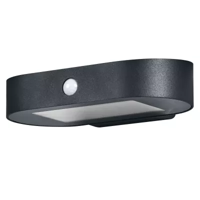 NAPELEMES KÜLTÉRI FALI LÁMPA 4W 3000K 380lm MOZGÁSÉRZÉKELŐS