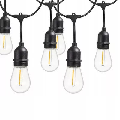 FÉNYFÜZÉR 10x E27, 10m, IP67 10+1db 1W FILAMENT IZZÓVAL