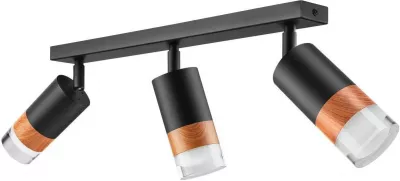 AURORA Plafon lámpa 3 x 10W Gu10 LED LM-3.151/CZARNY fekete