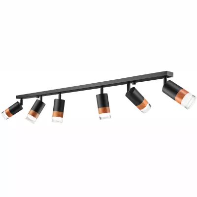 AURORA Plafon lámpa 6 x 10W Gu10 LED LM-6.151/CZARNY fekete
