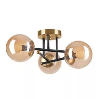 MALENA Plafon 3 x e 27max 5W LED LM-3.220 Fekete/arany
