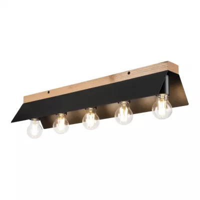 ESME menny.lámpa 5 x E27  max 15W LM-5.256 black, wood