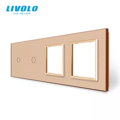 LIVOLO NÉGYES KERET EZÜST KRISTÁLY 2 DUGALJHOZ ÉS 2 KAPCSOLÓHOZ