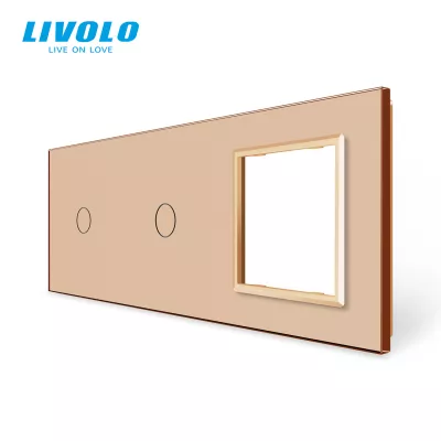 LIVOLO 3-AS KERET 2xKAPCS+1DAF ARANY