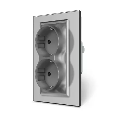 LIVOLO 2x2P+F 16A DUGALJ EZÜST 250V 16A
